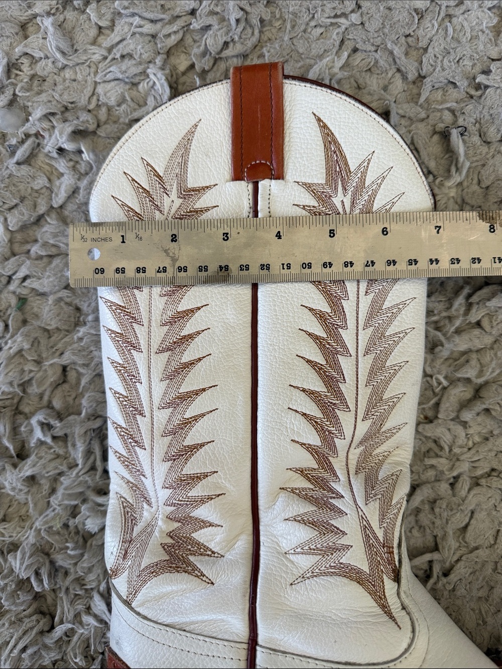 Tony Lama white and brown cowboy boots two toned wing tip vintage collectors 8 - Picture 17 of 17
